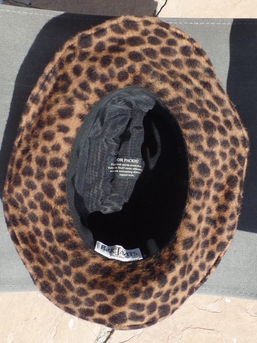 Vintage Eric Javits New York Hat Western Leopard Packable MEDIUM - Picture 7 of 9